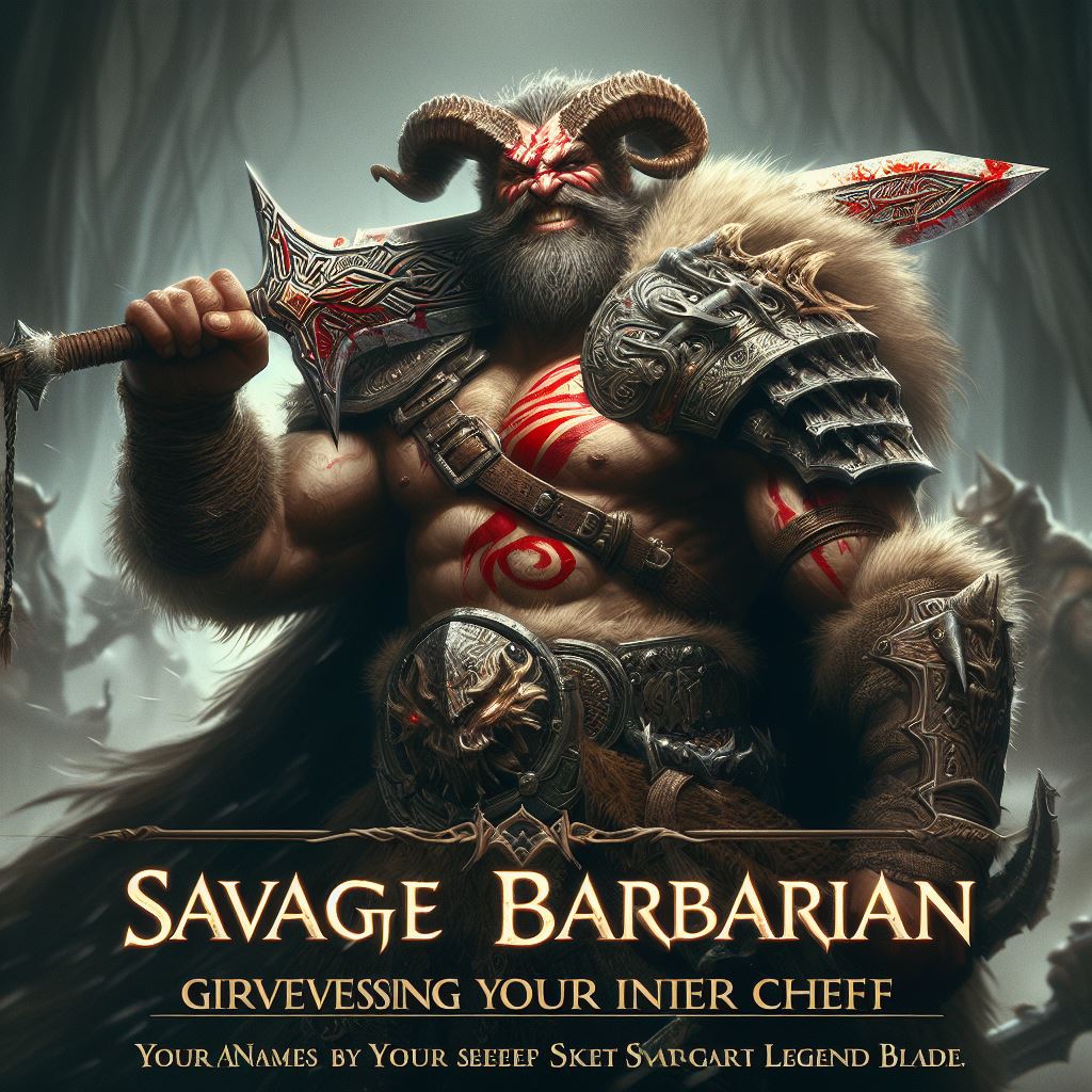 Savage barbarian names conveyance your inner chief by photograph legend blade